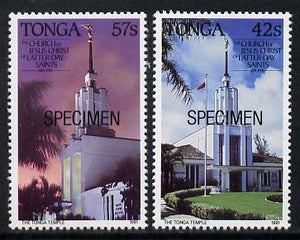 Tonga 1991 Church set of 2 opt'd SPECIMEN, as SG 1134-35 unmounted mint