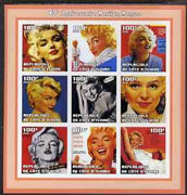 Ivory Coast 2002 Marilyn Monroe 40th Death Anniversary #3 imperf sheetlet containing 9 values unmounted mint