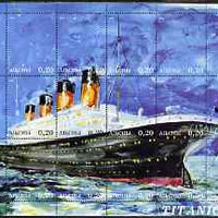 Abkhazia 2000 Titanic perf composite sheetlet containing 12 values unmounted mint