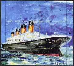 Abkhazia 2000 Titanic perf composite sheetlet containing 12 values unmounted mint