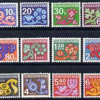 Czechoslovakia 1971 Postage Due set of 12 stylised plants unmounted mint, SG D1985-96