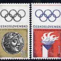 Czechoslovakia 1966 Olympic Committee 70th Anniversary set of 2 unmounted mint, SG1599-1600