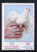 Spain 1999 America - A New Millennium without Arms (Dove on hand) unmounted mint, SG3610