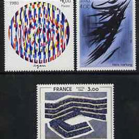France 1980 Philatelic Creations set of 3 abstract designs,unmounted mint, SG2346-48