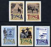 Tonga 1982 75th Anniversary of Scouting self-adhesive set of 5 opt'd SPECIMEN, as SG 803-07 unmounted mint (blocks or gutter pairs pro rata)