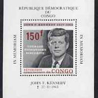 Congo - Kinshasa 1964 President Kennedy commemoration 150f m/sheet unmounted mint, Mi Bl 6