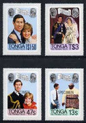 Tonga 1981 Royal Wedding Treaty of Friendship self-adhesive set of 4 opt'd SPECIMEN, as SG 785-88 (blocks or gutter pairs pro rata) unmounted mint