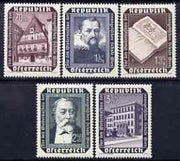 Austria 1953 Vienna Evangelical `school `rebuilding Fund set unmounted mint, SG 1246-50