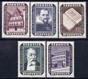 Austria 1953 Vienna Evangelical `school `rebuilding Fund set unmounted mint, SG 1246-50