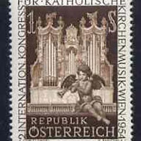 Austria 1954 second International Congress of Catholic Church Music 1s brown unmounted mint, SG1265