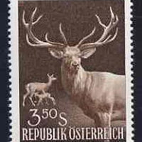 Austria 1959 Red Deer Family 3s 50 brown unmounted mint, from Int Hunting Congress set,,SG1341