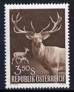 Austria 1959 Red Deer Family 3s 50 brown unmounted mint, from Int Hunting Congress set,,SG1341