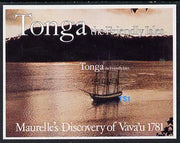 Tonga 1981 Maurelle's Discovery Anniversary self-adhesive m/sheet opt'd SPECIMEN, as SG MS 797 unmounted mint