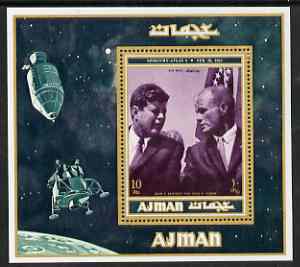 Ajman 2000? Kennedy & John Glenn perf m/sheet (10r) unmounted mint