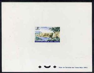 Mali 1961 Oxen at Pool 1f epreuve de luxe sheet in issued colours, as SG31