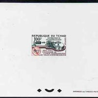 Chad 1965 ITU Centenary 100f Telegraph Apparatus epreuve de luxe sheet in issued colours, as SG137
