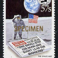 Tonga - Niuafo'ou 1989 EXPO '89 Stamp Exhibition opt'd SPECIMEN in gold (Man on Moon & Newspaper) unmounted mint, as SG 131