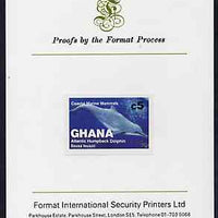 Ghana 1983 Marine Mammals 5c (Hump-Backed Dolphin) imperf proof mounted on Format International proof card, as SG 1036