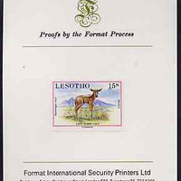 Lesotho 1984 Eland Calf 15s (from Baby Animals issue) imperf proof mounted on Format International proof card, as SG 611