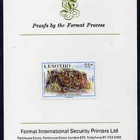 Lesotho 1984 Young Natal Red Hares 75s (from Baby Animals issue) imperf proof mounted on Format International proof card, as SG 614