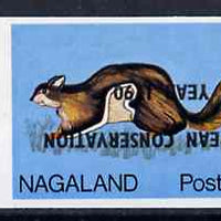 Nagaland 1970 European Conservation Year opt INVERTED on 1969 Squirrel 10c imperf unmounted mint*