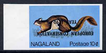 Nagaland 1970 European Conservation Year opt INVERTED on 1969 Squirrel 10c imperf unmounted mint*