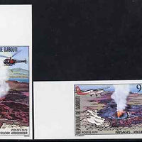 Djibouti 1979 Volcanoes set of 2 imperf marginals from limited printing unmounted mint as SG 755-56