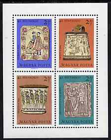 Hungary 1969 Stamp Day - Folk Art Wood Carvings perf m/sheet unmounted mint SG MS2475