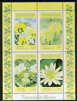 Tanzania 1986 Flowers unmounted mint perf colour proof of m/sheet in blue & yellow only (SG MS 478)
