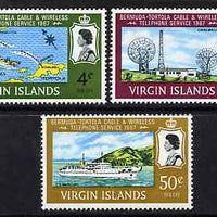 British Virgin Islands 1967 Bermuda to Tortola Telephone Service set of 3 unmounted mint SG 217-19