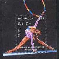 Nicaragua 1987 Pan American Games (Gymnastics) perf m/sheet cto used, SG MS 2902