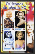 Timor 2004 Icons of the 20th Century - Marilyn Monroe #01 imperf sheetlet containing 4 values unmounted mint