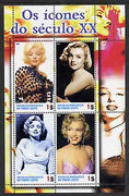 Timor 2004 Icons of the 20th Century - Marilyn Monroe #01 perf sheetlet containing 4 values unmounted mint