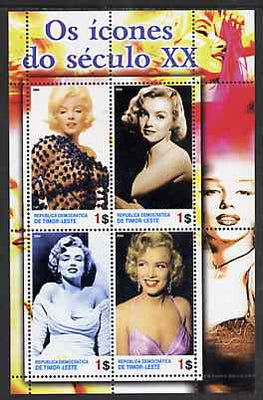 Timor 2004 Icons of the 20th Century - Marilyn Monroe #01 perf sheetlet containing 4 values unmounted mint