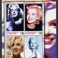 Timor 2004 Icons of the 20th Century - Marilyn Monroe #02 perf sheetlet containing 4 values unmounted mint