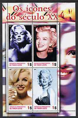 Timor 2004 Icons of the 20th Century - Marilyn Monroe #02 perf sheetlet containing 4 values unmounted mint