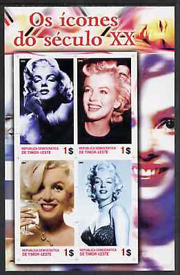 Timor 2004 Icons of the 20th Century - Marilyn Monroe #02 imperf sheetlet containing 4 values unmounted mint