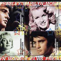 Timor 2004 Elvis Presley & Marilyn Monroe #01 perf sheetlet containing 4 values unmounted mint