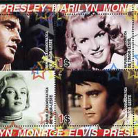 Timor 2004 Elvis Presley & Marilyn Monroe #01 perf sheetlet containing 4 values unmounted mint