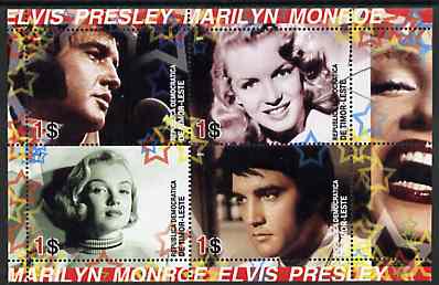 Timor 2004 Elvis Presley & Marilyn Monroe #01 perf sheetlet containing 4 values unmounted mint