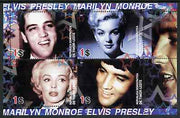 Timor 2004 Elvis Presley & Marilyn Monroe #02 perf sheetlet containing 4 values unmounted mint