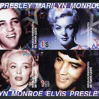 Timor 2004 Elvis Presley & Marilyn Monroe #02 imperf sheetlet containing 4 values unmounted mint