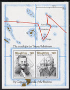 Tonga - Niuafo'ou 1991 Charting m/sheet opt'd SPECIMEN (Capt Bligh, Edwards, their Ships & Course) unmounted mint, as SG MS 155