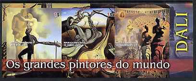 Timor 2004 Great Painters of the World - Dali imperf sheetlet containing 3 values unmounted mint