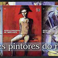 Timor 2004 Great Painters of the World - Picasso perf sheetlet containing 3 values unmounted mint