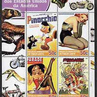 Timor 2004 Classics from the USA #02 perf sheetlet containing 4 values (Pinocchio & Pin-ups) unmounted mint