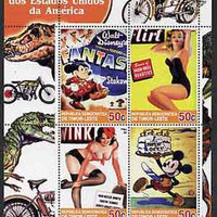 Timor 2004 Classics from the USA #04 perf sheetlet containing 4 values (Fantasia & Pin-ups) unmounted mint