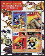 Timor 2004 Classics from the USA #05 perf sheetlet containing 4 values (Disney Dog Show, Symphony Hour & Pin-ups) unmounted mint