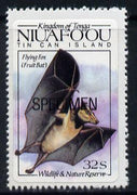 Tonga - Niuafo'ou 1984 Wildlife & Nature Reserve self-adhesive 32s (Flying Fox) opt'd SPECIMEN, as SG 43 unmounted mint