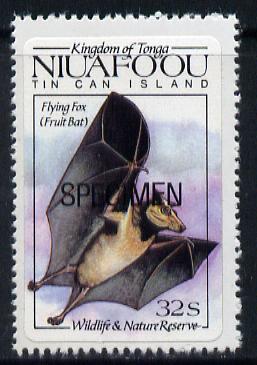 Tonga - Niuafo'ou 1984 Wildlife & Nature Reserve self-adhesive 32s (Flying Fox) opt'd SPECIMEN, as SG 43 unmounted mint